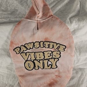 Frisco NWOT Pink Tie-Dye Pawsitive Vibes Only Dog Hoodie